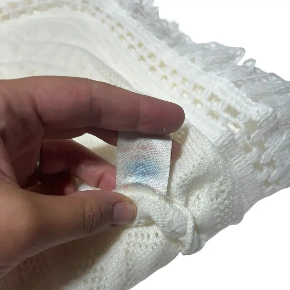 Vintage Acrylic Baby Blanket With Hood Fringe Mon Chic Bebe Made In Lebanon